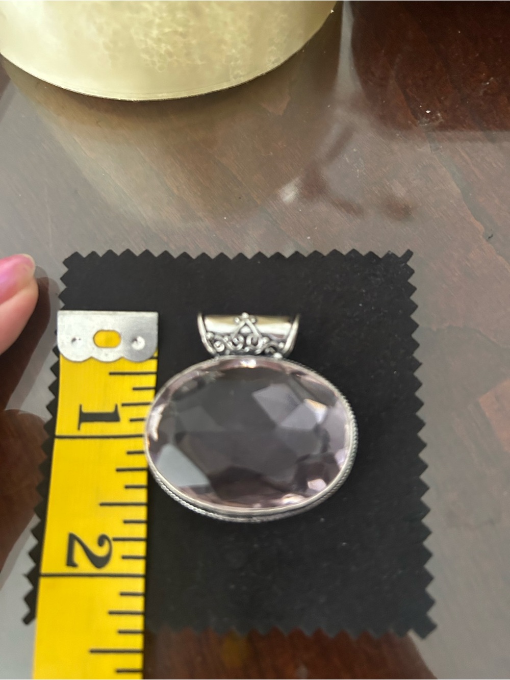 Brand New- light pink Kunzite Crystal Pendant set in sterling silver